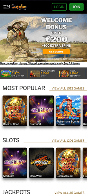 Jambo Mobile Casino App